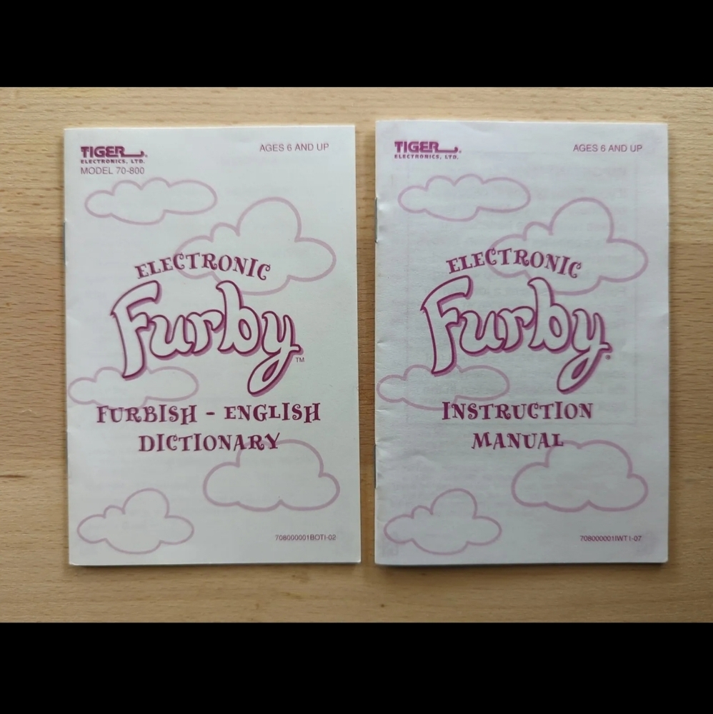 Furby Instruction Manual and Furbish & English Dictionary, Vintage Excellent